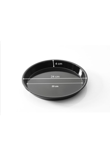 Siyah Parlak Emaye Yuvarlak 3'lü Fırın Tepsi Seti 20-24-28 cm fırsatları