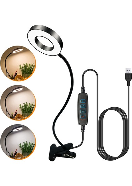 48 LED Masa Lambası Klipsi Masa Lambasında 360 ° Esnek Okuma Masası Işık Göze Bakan USB Kümesi Lambası Için Yatak Masası Için (Yurt Dışından)