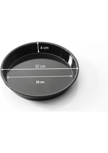 Siyah Parlak Emaye Yuvarlak 3'lü Fırın Tepsi Seti 32-34-36 cm fırsatları