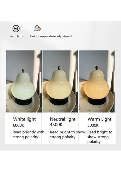 Armut Şekilli Cam Masa Lambası Başucu Yatak Odası Çalışması Için Uygun Oturma Odası Dekoratif Gece Işık Ev Dekorasyonu Krema (Yurt Dışından) fiyatları