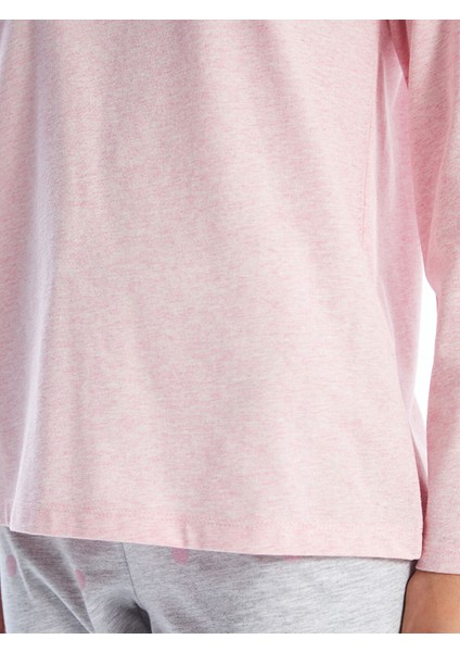 Yeni Sezon Bisiklet Yaka Düz Uzun Kollu Kadın Pijama Takımı modelleri