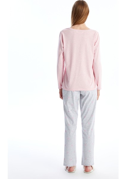 Yeni Sezon Bisiklet Yaka Düz Uzun Kollu Kadın Pijama Takımı fırsatları