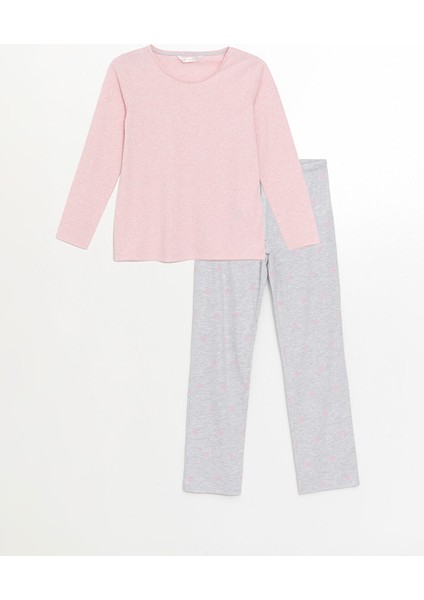 Yeni Sezon Bisiklet Yaka Düz Uzun Kollu Kadın Pijama Takımı indirimleri