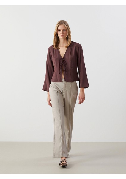 Yeni Sezon Dar Fit Geniş Paça Kadın Pantolon