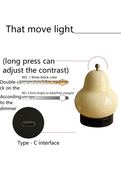 Armut Şekilli Cam Masa Lambası Başucu Yatak Odası Çalışması Için Uygun Oturma Odası Dekoratif Gece Işık Ev Dekorasyonu Krema (Yurt Dışından) fırsatları