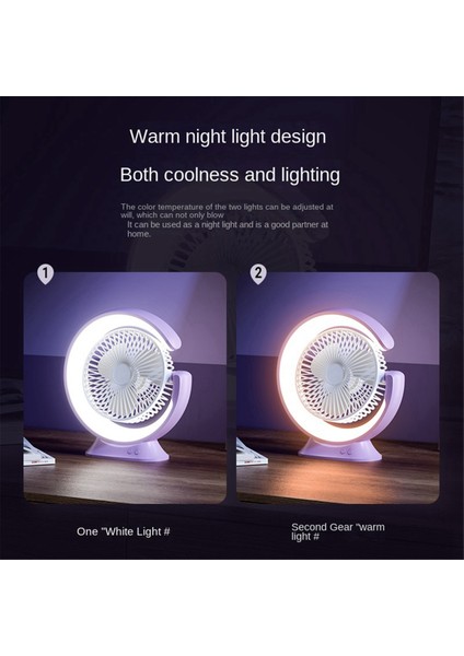 Masa Lambası Fan 2400MAH Masaüstü Koşucusu Işık Mini El Elektrik Fanı Pratik 3 Hızlı Fan, Sarı (Yurt Dışından) fiyatları