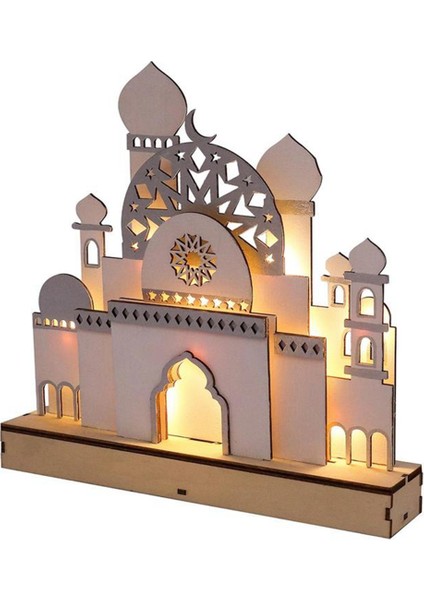 C Ahşap Eid Mübarek LED Gece Işık Müslüman Ramazan Dekoru Ev Islam Müslüman Partisi Mübarek Dekor Parti Malzemeleri (Yurt Dışından)