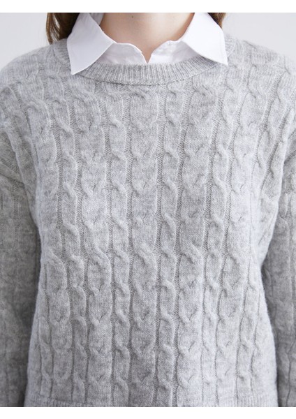 Yeni Sezon Gömlek Yaka Kendinden Desenli Kadın Triko Kazak modelleri