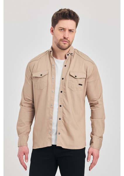 3A Moda Yxcslim Fit Erkek Kot Gömlek