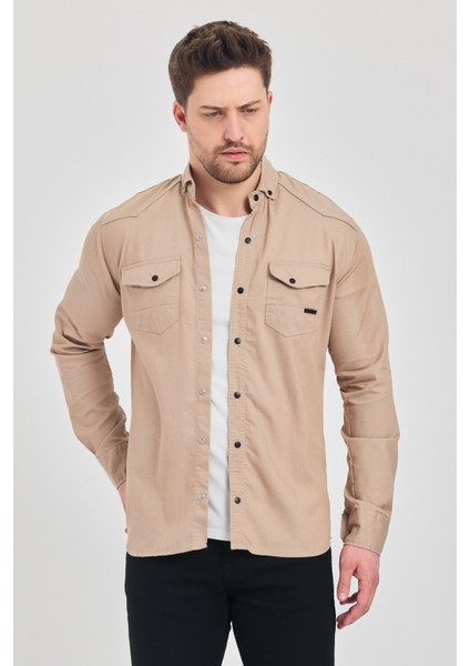 3A Moda Yxcslim Fit Erkek Kot Gömlek