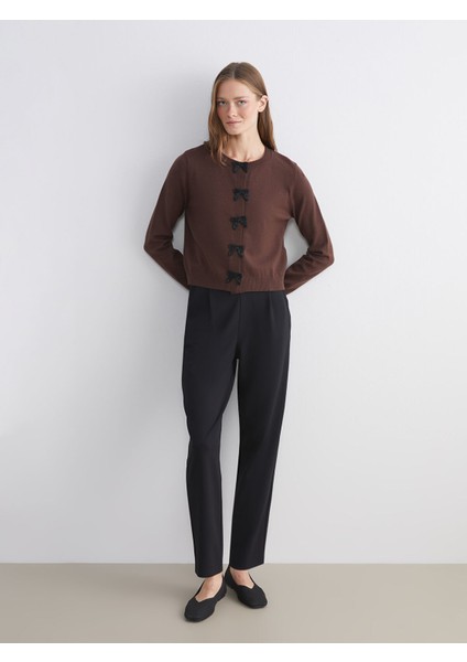 Yeni Sezon Beli Lastikli Havuç Kesim Kadın Pantolon