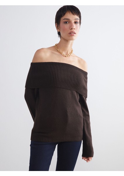 Yeni Sezon Kayık Yaka Kadın Triko Kazak