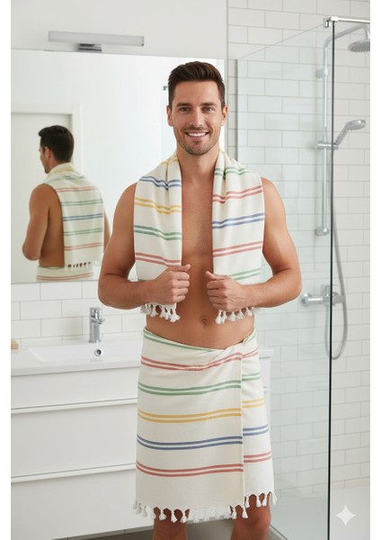 Büyük Boy Banyo Havlusu %100 Pamuk Unisex Çizgili Banyo & Vücut Havlusu Duş Havlusu Hızlı Kuruyan fiyatları