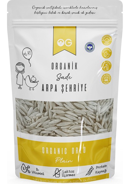 Organik Sade Arpa Şehriye 250 Gr +6 Ay