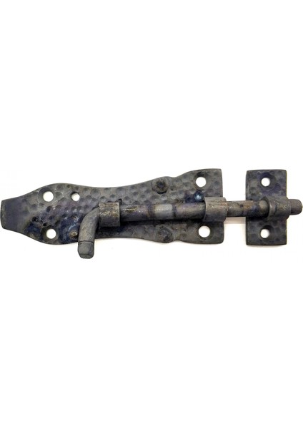 Antika Tarz Dekoratif Pirinç Dövme Kapı Sürgüsü - 7,5cm, Oksit