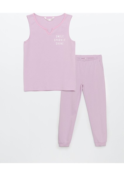 Yeni Sezon Kaçık Yaka Baskılı Kadın Pijama Takımı indirimleri