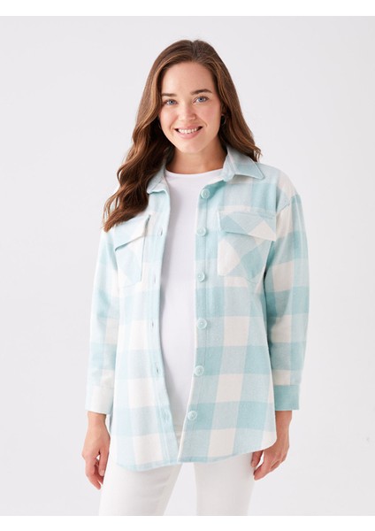 Yeni Sezon Ekose Uzun Kollu Hamile Oduncu Gömlek Ceket