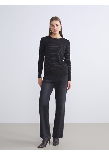 Yeni Sezon Bisiklet Yaka Çizgili Kadın Triko Kazak modelleri