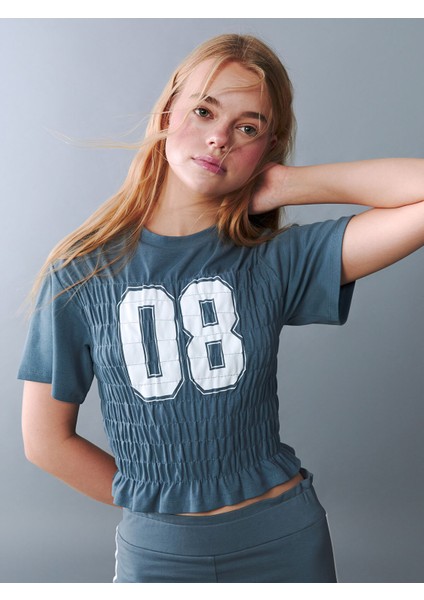 Yeni Sezon Bisiklet Yaka Genç Kız Tişört