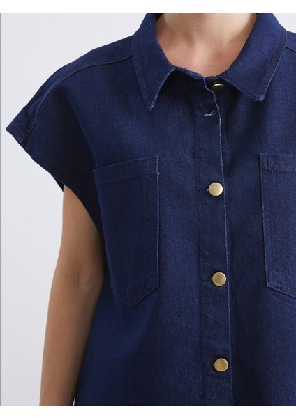 Yeni Sezon Gömlek Yaka Kadın Jean Yelek modelleri