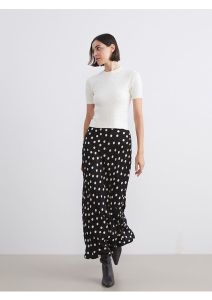 Yeni Sezon Beli Lastikli Puantiyeli Etek