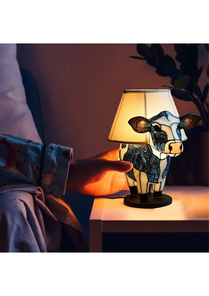 Hayvan Masa Lambası, Siyah+Beyaz Inek Başucu Masa Lambası USB Bağlantı Noktaları, Oturma Odası Yatak Odası Için Başucu Lambası (Yurt Dışından) fiyatları