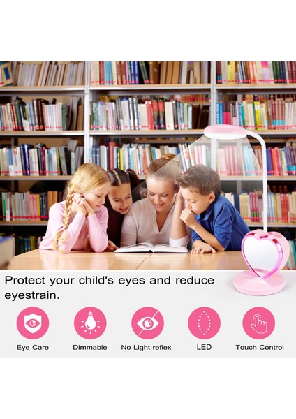 Kızlar Için LED Masa Lambası, USB Şarj Portu ve Kalem Tutucu ile Şarj Edilebilir LED Masa Lambası, Göze Bakan Kısaltabilir Pembe (Yurt Dışından) fiyatları