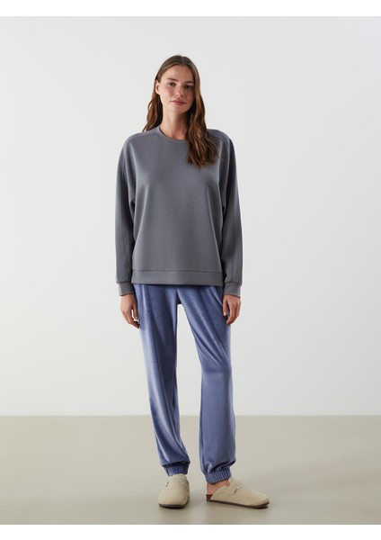 Yeni Sezon Bisiklet Yaka Oversize Kadın Pijama Üstü modelleri