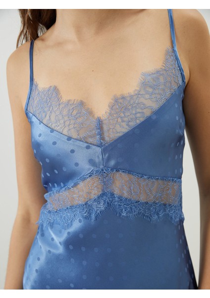 Yeni Sezon V Yaka Puantiyeli Kadın Fantezi Gecelik modelleri