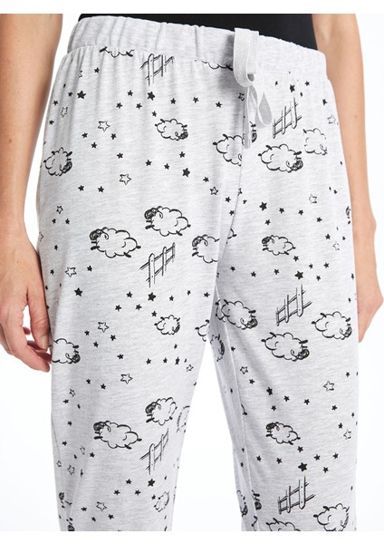 Yeni Sezon Beli Lastikli Desenli Kadın Jogger Pijama Alt modelleri