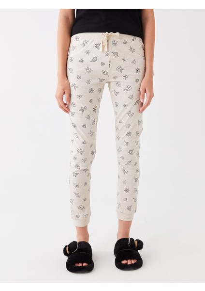 Yeni Sezon Beli Lastikli Desenli Kadın Jogger Pijama Altı modelleri