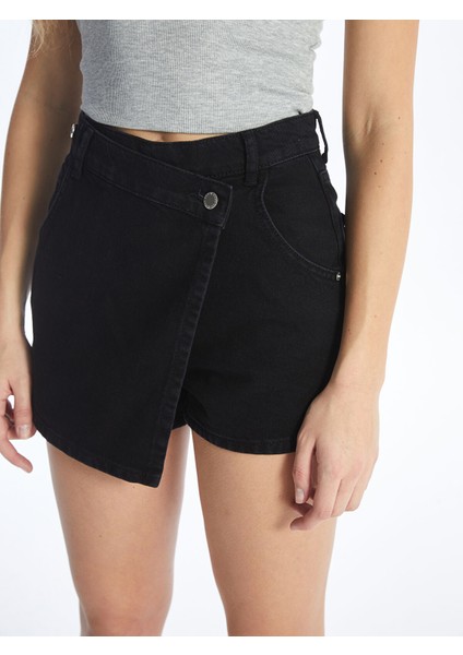Yeni Sezon Kadın Standart Fit Düz Jean Şort Etek indirimleri