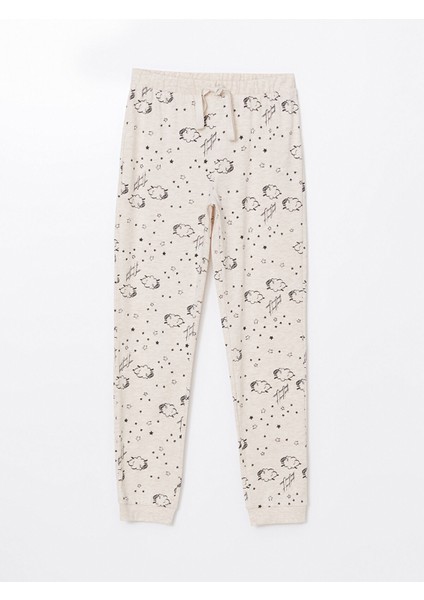 Yeni Sezon Beli Lastikli Desenli Kadın Jogger Pijama Alt indirimleri