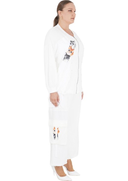 Kadın Büyük Beden Pamuk Oversize Alt Üst İkili Takım