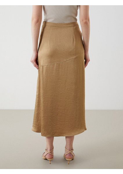 Yeni Sezon Beli Fermuarlı A Kesim Saten Kadın Etek fırsatları