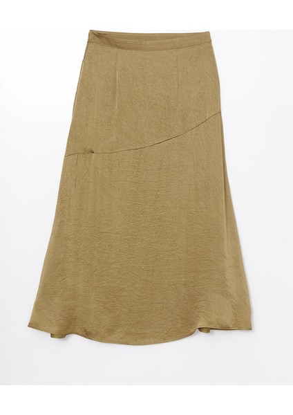 Yeni Sezon Beli Fermuarlı A Kesim Saten Kadın Etek indirimleri