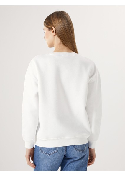 Yeni Sezon Bisiklet Yaka Kadın Sweatshirt fırsatları