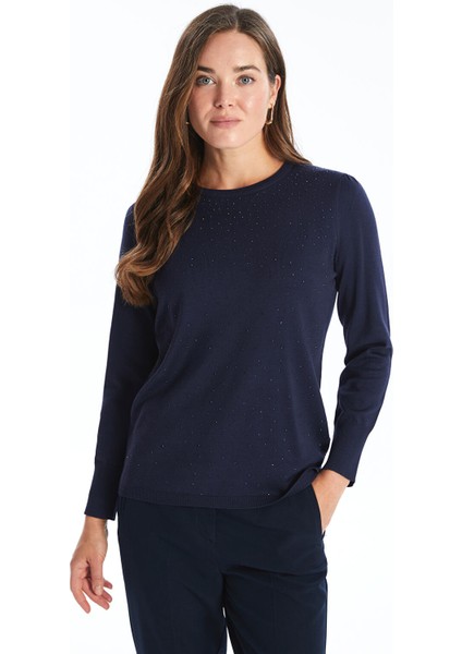 Yeni Sezon Bisiklet Yaka Taşlı Kadın Triko Kazak fiyatları