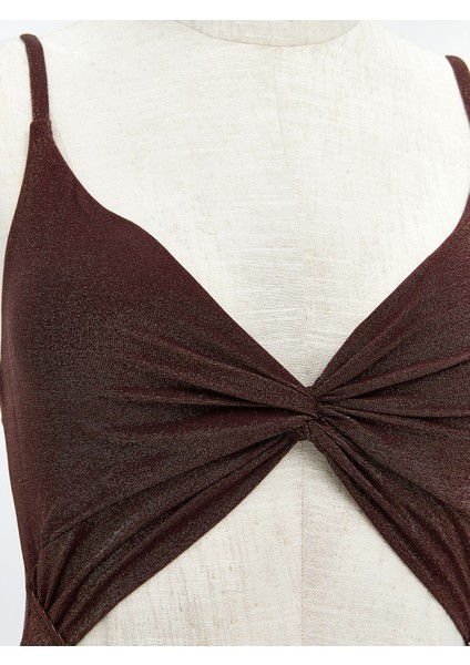 Yeni Sezon V Yaka Parlak Görünümlü Kadın Mayo modelleri