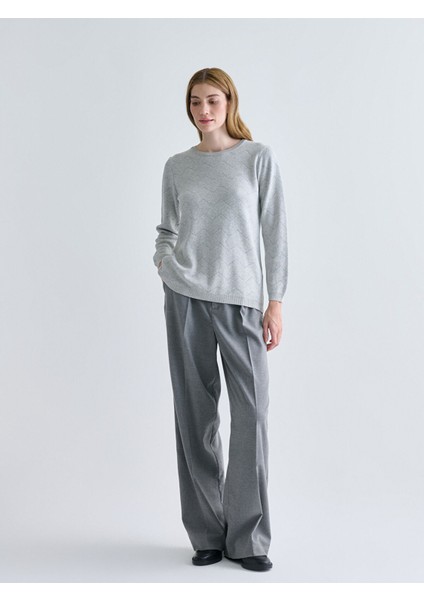 Yeni Sezon Bisiklet Yaka Kendinden Desenli Kadın Triko Kazak fiyatları