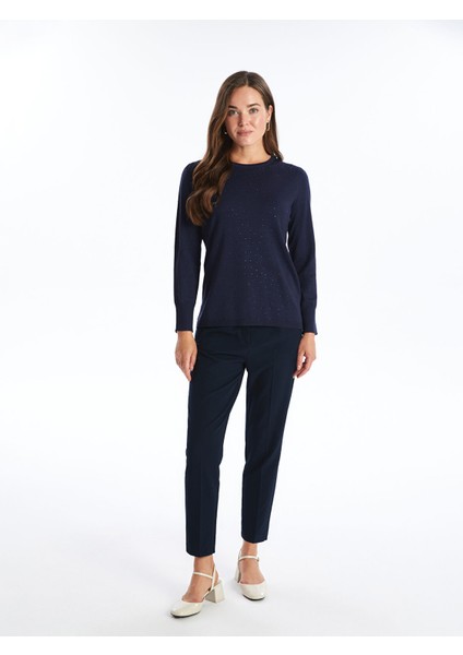 Yeni Sezon Bisiklet Yaka Taşlı Kadın Triko Kazak modelleri