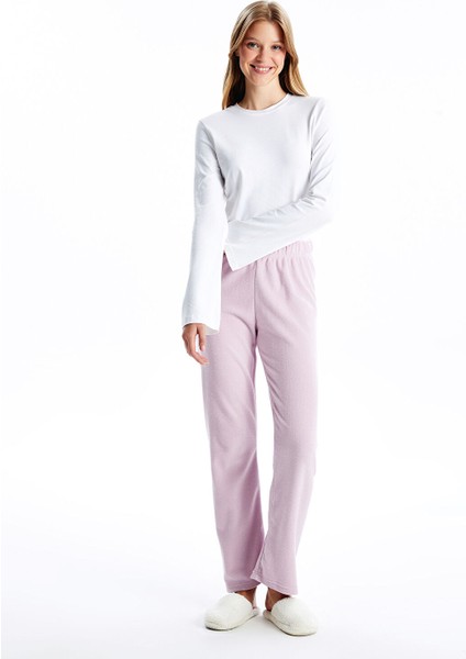 Yeni Sezon Beli Lastikli Polar Kadın Pijama Altı