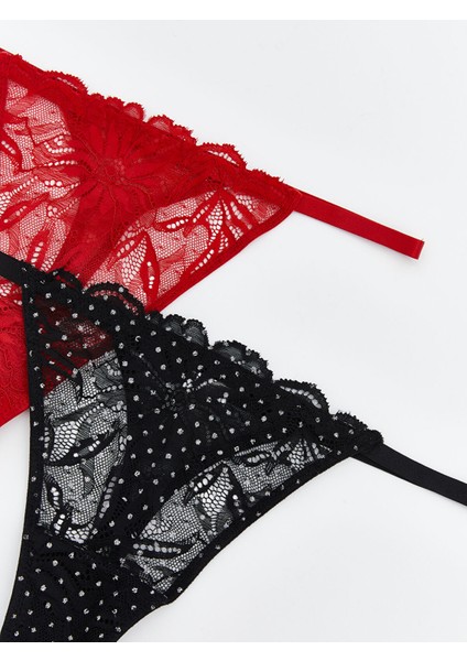 Yeni Sezon Dantelli Tanga Külot 2'li modelleri