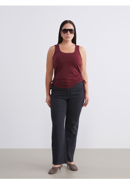 Yeni Sezon Büyük Beden Straight Fit Kadın Jean Pantolon