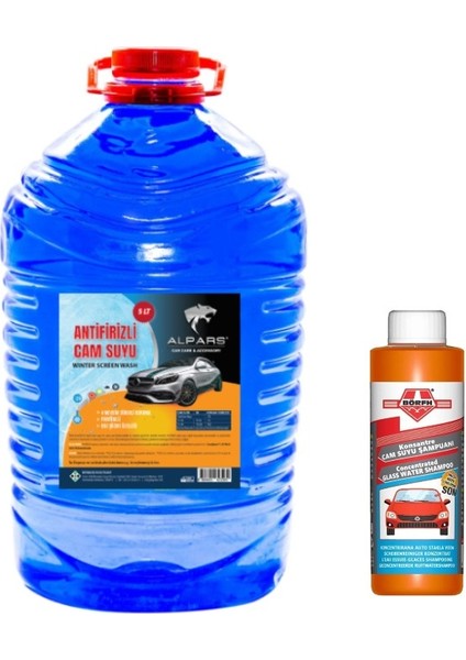 Oto Cam Suyu 5 Lt Antifrizli Cam Suyu - 25 Derece Kokulu Cam Suyu Şampuanı Hediyeli