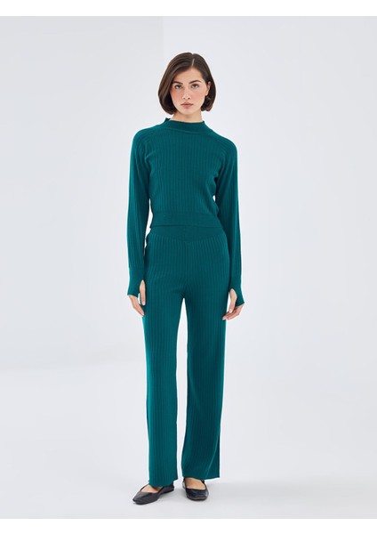 Yeni Sezon Yarım Balıkçı Yaka Dokulu Kadın Triko Kazak