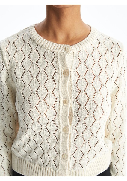 Yeni Sezon Bisiklet Yaka Ajurlu Kadın Triko Hırka indirimleri