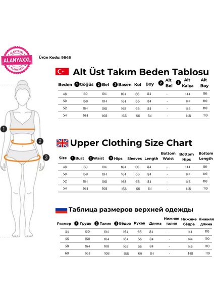 Kadın Büyük Beden Alt Üst İkili Uzun Kollu Picasso Takım