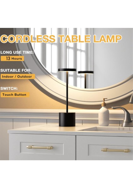 2pcs Kablosuz Masa Lambası 800MAH Şarj Edilebilir Pille Çalışan Lambalar 3 Renk Basamaksız Karartma LED Kablosuz Açık Lambalar (Yurt Dışından) indirimleri