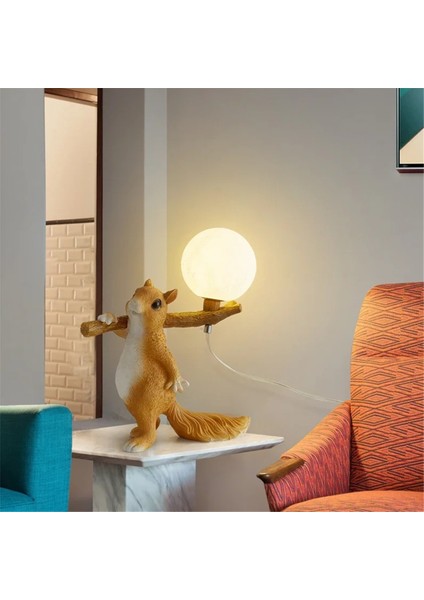 Başucu Lambası Çocuk Lambası Oturma Odası Yatak Odası Dekoratif Işık Fikstür Sevimli Dekoratif Sincap Lambası (Yurt Dışından) fırsatları